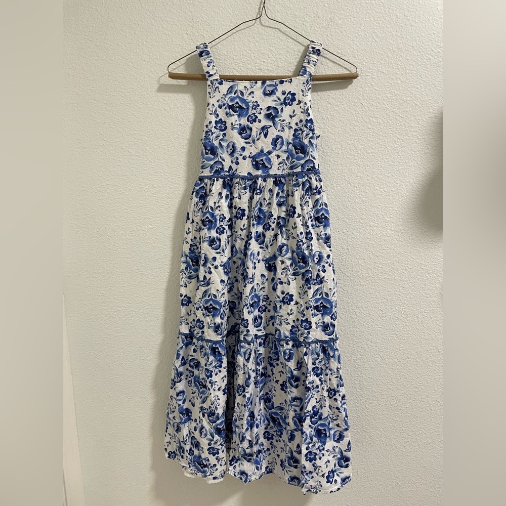Grand millennial Floral Blue and White Dress